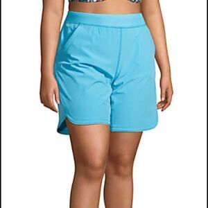 Land’s End Plus Standard size swim quik dry shorts pockets aqua panty Various